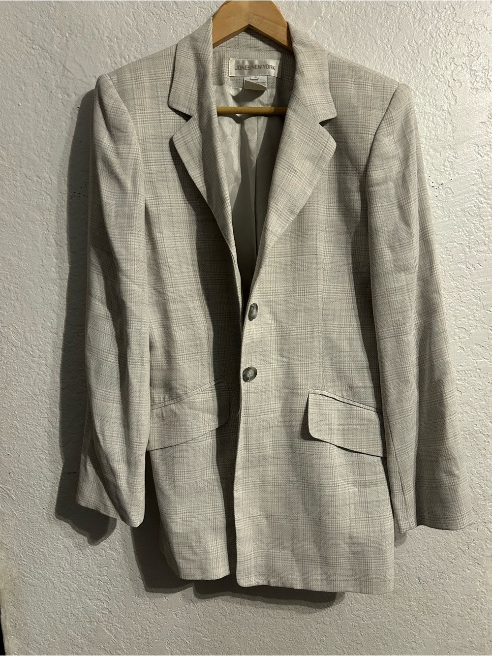 Jones New York Light Gray Plaid Sport Coat
